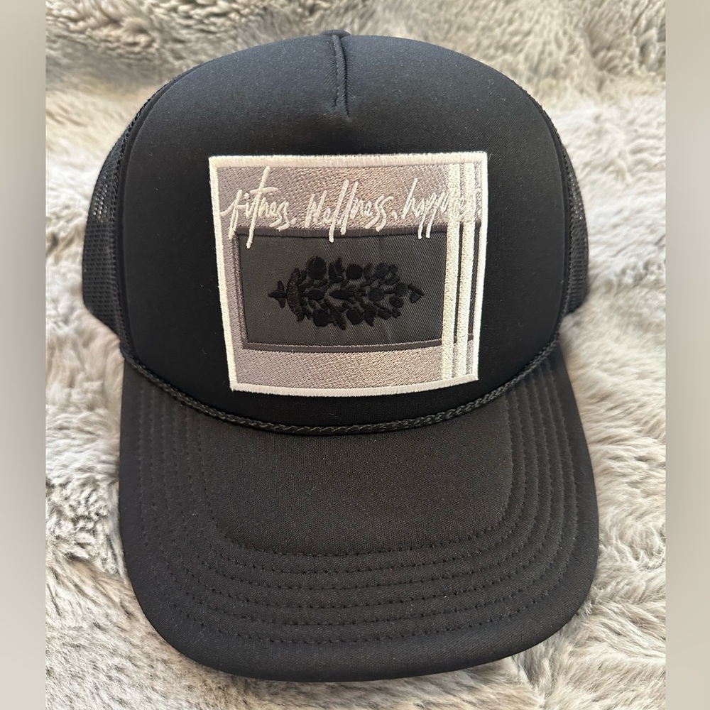 Free People Strike Out Tonal Trucker Hat Black